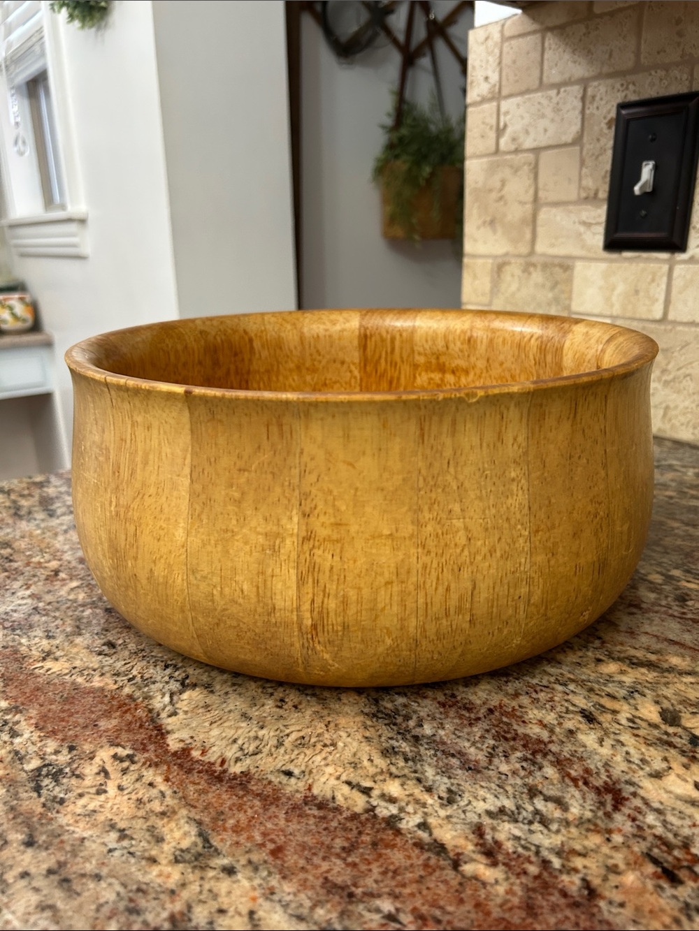 Handcrafted Wooden Bowl in Warm Honey Tone